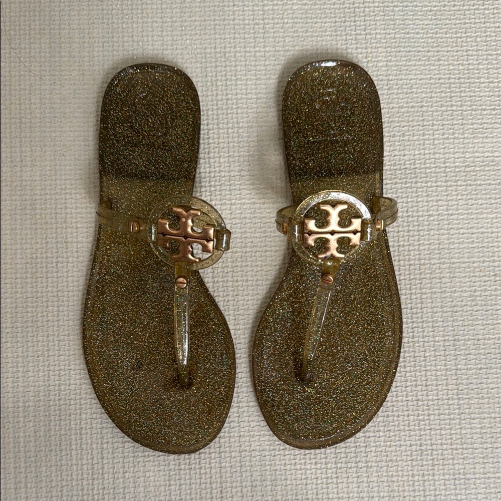 Tory Burch Gold Glitter Women's Sandals